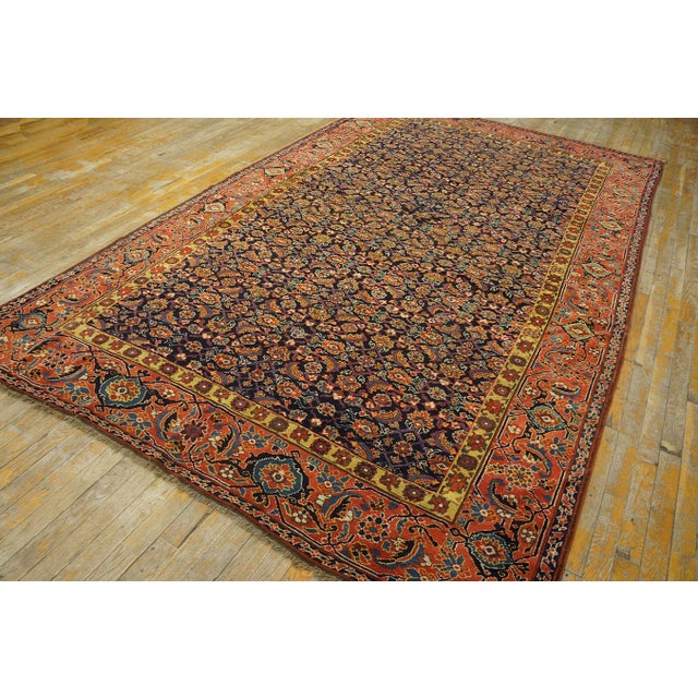 Excellent Navy Blue and Red Color With Florid Design Antique N W Persian Rug For Sale - Image 11 of 12