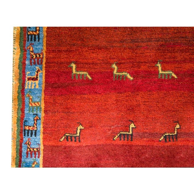 Red Vintage Gabbeh Rug For Sale - Image 8 of 13