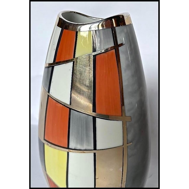 Metal Large Vintage Mid-Century Modern Manfred Veyhl Silver Overlay Vase For Sale - Image 7 of 9