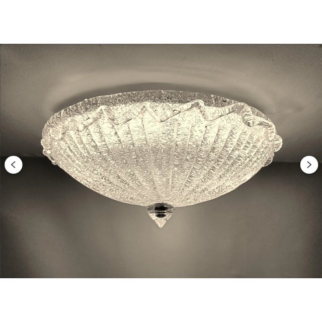 Large Mid-Century Modern Hollywood Regency Ceiling Light in Murano Glass from Barovier & Toso, 1980s For Sale - Image 9 of 14