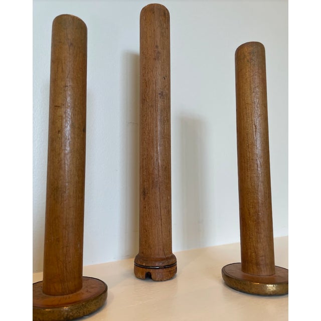 1920s Wooden Spool Candlesticks Set of 3 Chairish