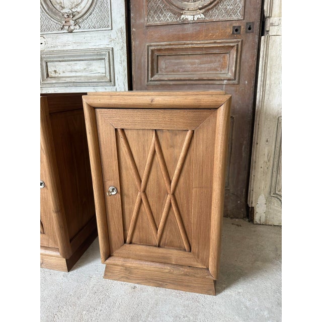 Art Deco Style Oak Bedside Tables, 1930s, Set of 2 For Sale - Image 3 of 16