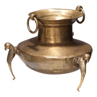 Vintage Brass Milk Pot on Stand, 1940s For Sale