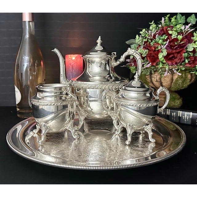 This is for a lovely vintage Silver Plated Tea Set. That are a very heavy metal that are decorated with a rope design and...