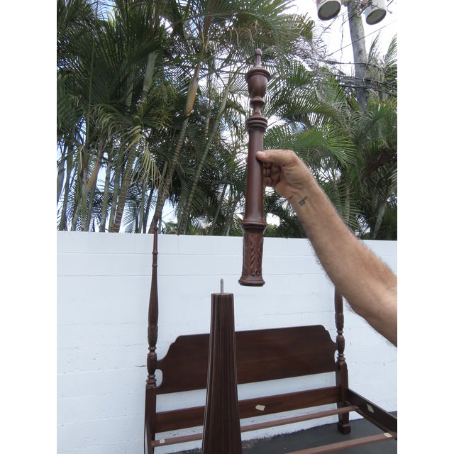 Carved Mahogany King Size Poster Bed 6444 For Sale In Miami - Image 6 of 18