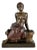 Art Nouveau Metal Sculpture of Seated Girl by Emmanuel Villanis, 1900 For Sale