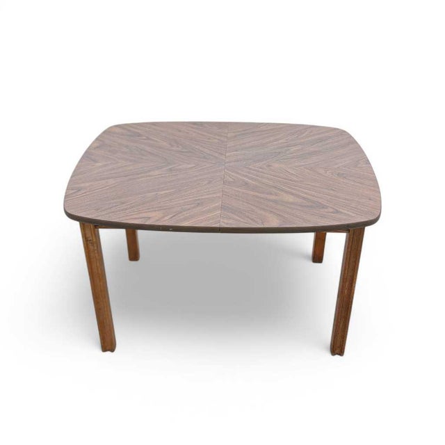 Mid-Century Modern Walnut-Look Laminate Dining Table For Sale - Image 9 of 16