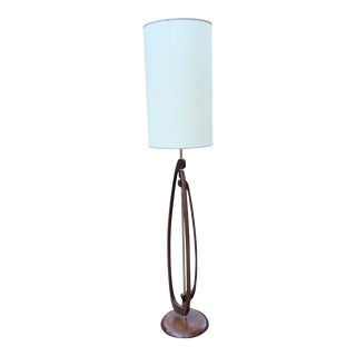 1960s Modeline Mid Century Modern Walnut Floor Lamp For Sale