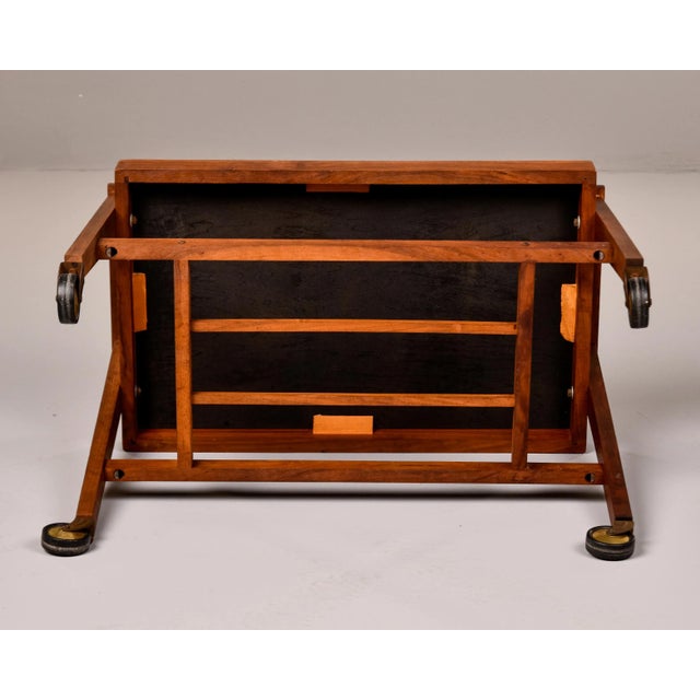 Mid Century Teak Cart or Side Table on Casters For Sale - Image 10 of 11