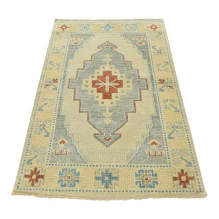 Anatolia Rug 4'2'' X 6'2'' Ivory Wool Tribal Hand-Knotted Oriental Carpet For Sale