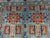Turquoise Blue and Red Wool Area Rug, Tribal Geometric Medallion Design For Sale - Image 11 of 14