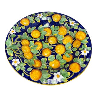 Corttura M Zellini Hand Painted Italian Ceramic Plate For Sale