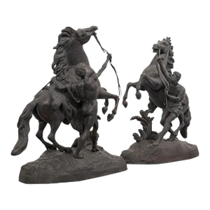 Collectible Antique Marly Horses French, Bronze, Equine, Statue, Coustou - A Pair