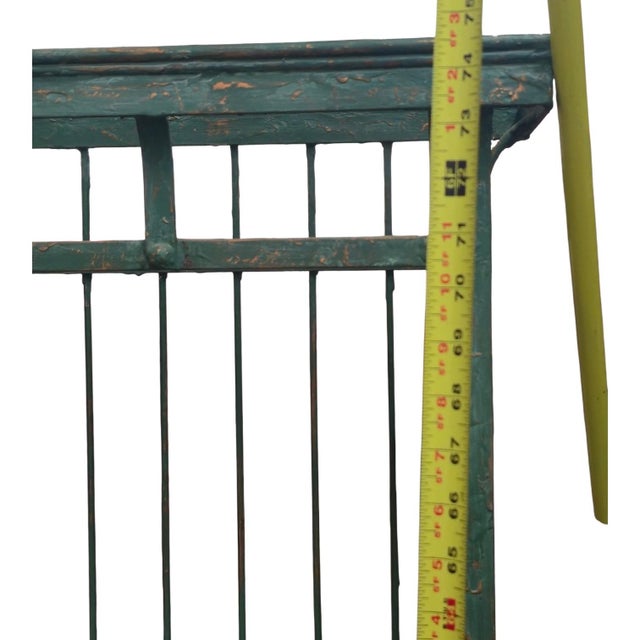 Vintage Style Distressed Green Wrought Iron Two Piece Bakers Rack with Faux Stone Top and Glass Shelves. This striking...