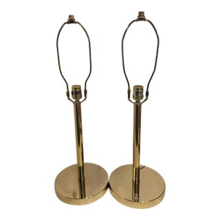 Mid Century Modern Brass Lamps - A Pair For Sale