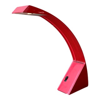 Vintage Italian Marco Zotta Red Arched Desk Lamp For Sale