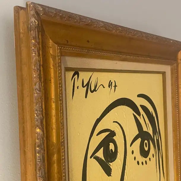 1990s Peter Robert Keil Gold Framed Painting on Canvas Signed and Dated With Coa For Sale - Image 9 of 12