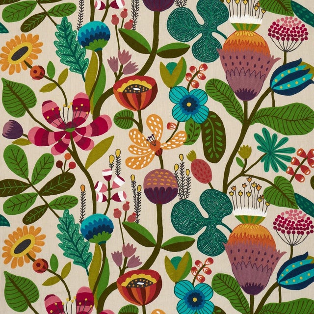 2020s Schumacher Modern Botanical Embroidery Fabric In Paradise For Sale - Image 5 of 5