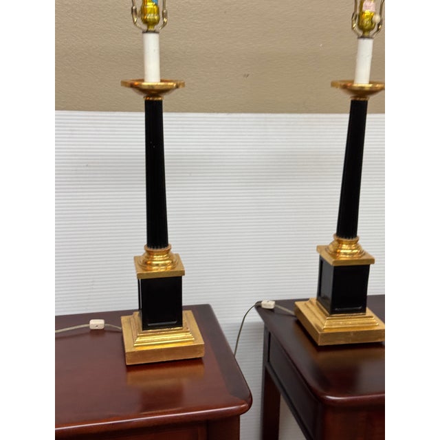 Neoclassical Style Column Buffet Table Lamps, Pair For Sale - Image 4 of 12