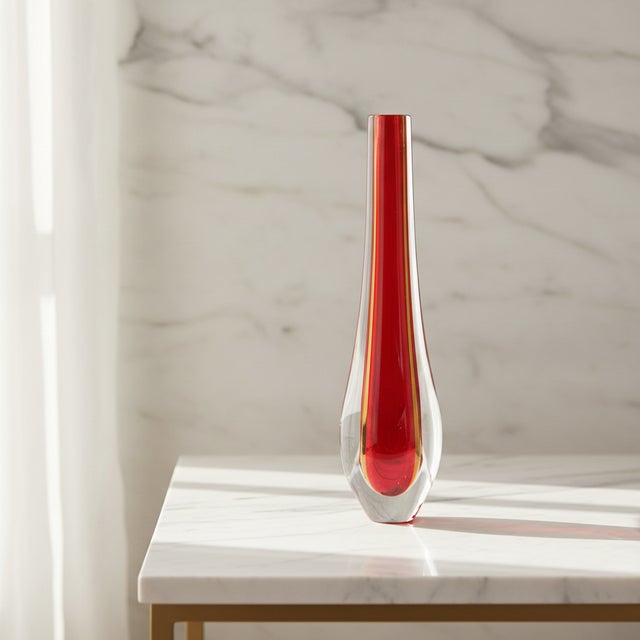 Murano Sommerso Glass Vase by Flavio Poli for Seguso Vetri d'Arte For Sale - Image 6 of 6
