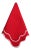 Red Napkin with White Scalloped Edge, Set of 8 For Sale