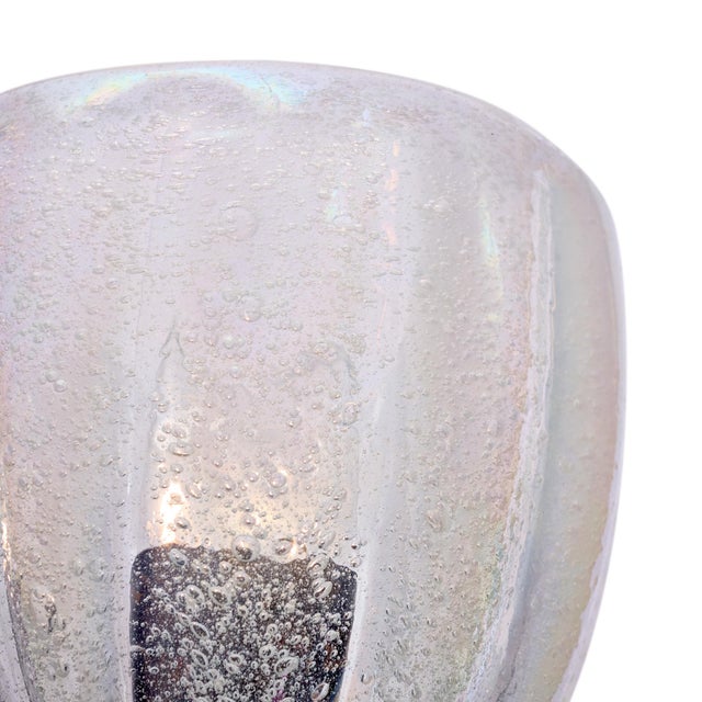 Transparent Italian Venetian Murano Pulegoso Glass Sconces With Patinated Brass - a Pair For Sale - Image 8 of 9