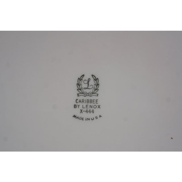 Lenox Mid 20th Century 33pcs Lenox Caribbee Pink & Gold X-444 Dinnerware China Plates Bowl Saucers For Sale - Image 4 of 14