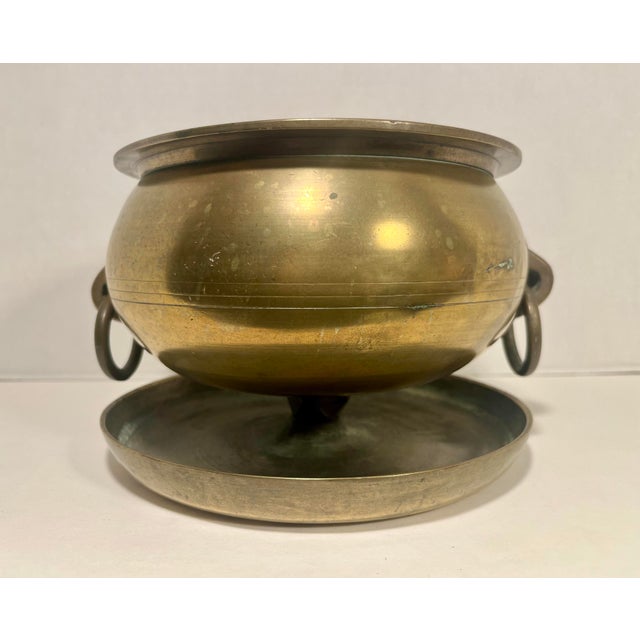 19th C Qing Dynasty Chinese Bronze Twin Handle Censer Incense Burner 8”D Description: An elegant 19th century Qing Dynasty...