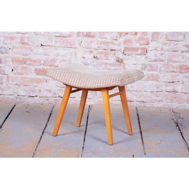 Maker: Západoslovenské nábytkárské závody in Bratislava This stool / ottoman is an excellent exemplar of post-war Mid-...