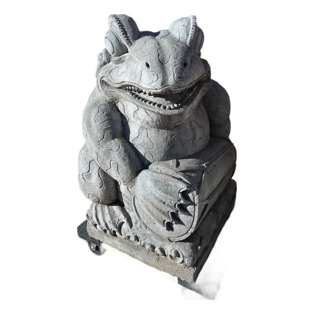 Concrete Garden Frog Umbrella Stand 1950s For Sale