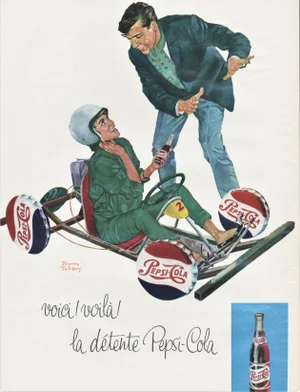 1963 Mid-Century French Advertisement Print-Pepsi