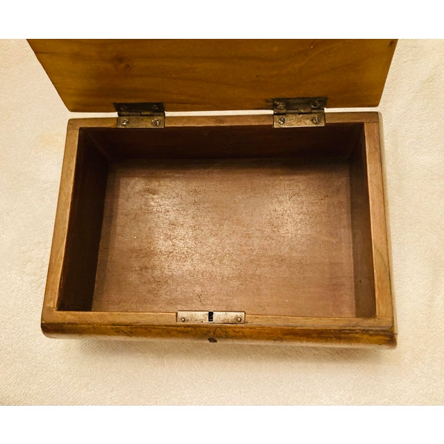 Antique Pear Wood Cushion Shape Decorative Small Wood Box For Sale - Image 12 of 12