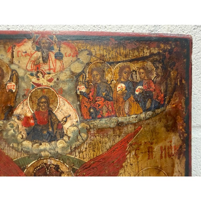 Antique 1800's Russian Orthodox Icon Sophia, the Holy Wisdom of God Oil Painting For Sale - Image 9 of 15