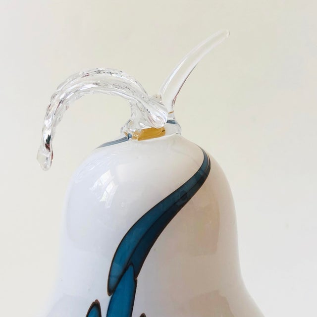 White Large Art Glass Pear by Zorza Poland For Sale - Image 8 of 8