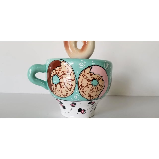 Postmodern Ceramic Cup With Lid For Sale In Miami - Image 6 of 10