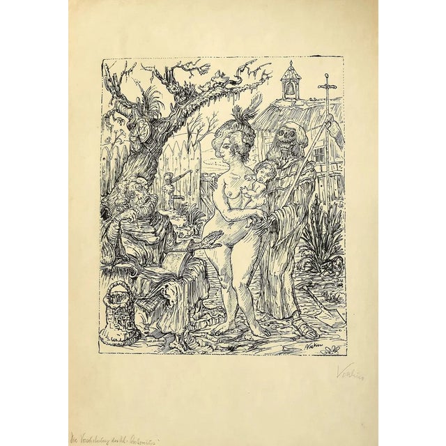 Die Versuchung des Heiligen Antonius - Original Lithograph by A. Kubin - 1922 1922 For Sale