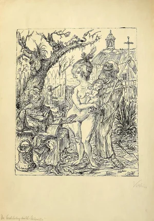 Die Versuchung des Heiligen Antonius - Original Lithograph by A. Kubin - 1922 1922