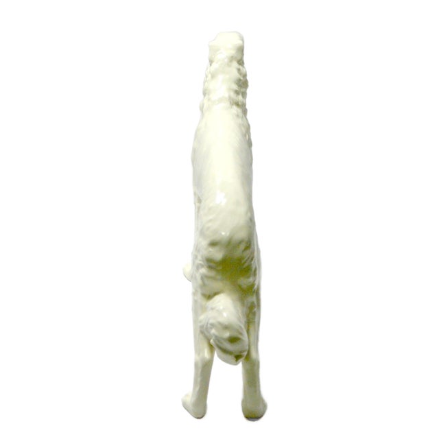Mid-Century Large Art Deco White Porcelain Borzoi Figurine For Sale In Jacksonville, FL - Image 6 of 9