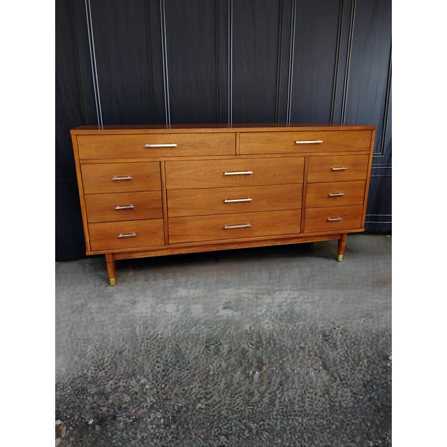 Drexel 'Biscayne' Mid Century Lowboy Dresser Credenza Buffet Restored For Sale - Image 6 of 12