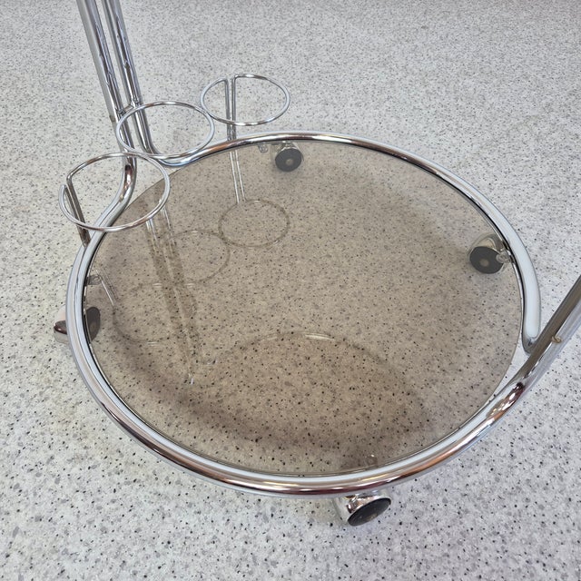 Mid-Century Modern Mid-Century Chrome and Glass Bar Cart, 1970s, 1960s For Sale - Image 3 of 11