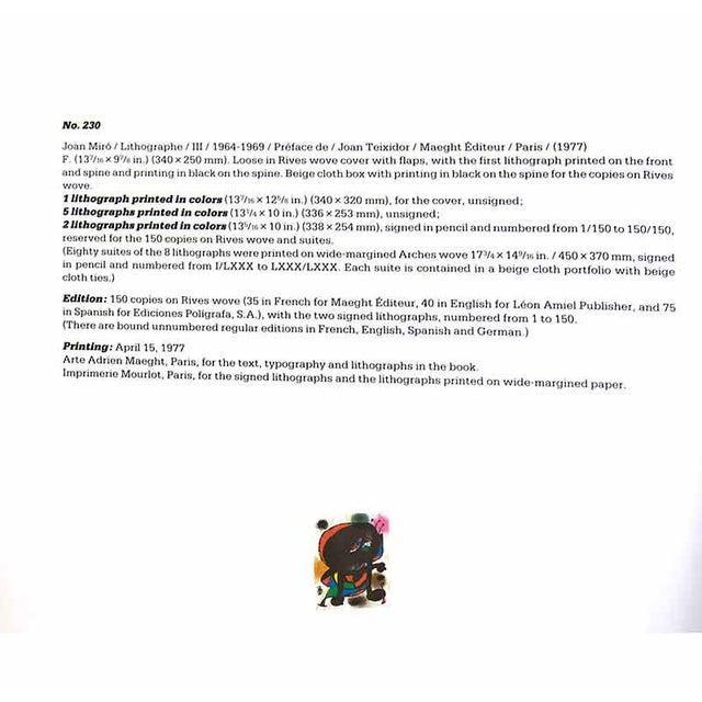 Joan Miró 1977 Joan Miro Original Cat. Ref. C230 Lithograph For Sale - Image 4 of 4