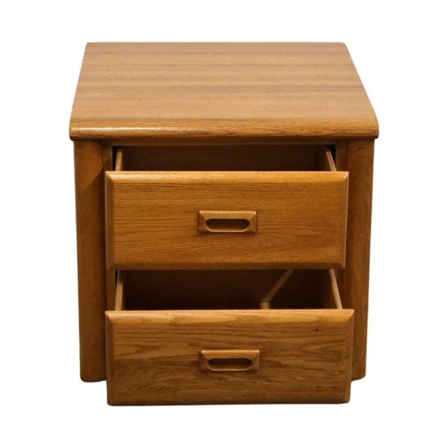 Late 20th Century Late 20th Century Kincaid Furniture Ventura Oaks Collection Early American Contemporary 24" Two Drawer Nightstand For Sale - Image 5 of 13