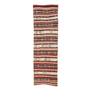 Mid 20th Century Vintage Striped Kilim Runner For Sale