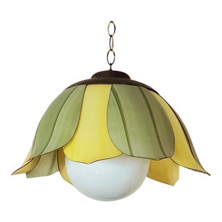 Mid Century Tulip/ Lotus Flower Swag Lamp For Sale
