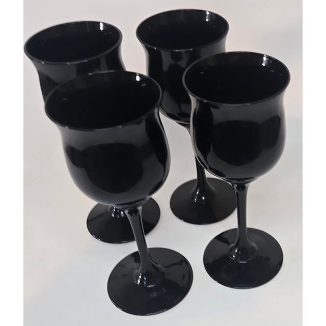 Vintage Onyx Black Goblets- Set of Four For Sale - Image 6 of 10