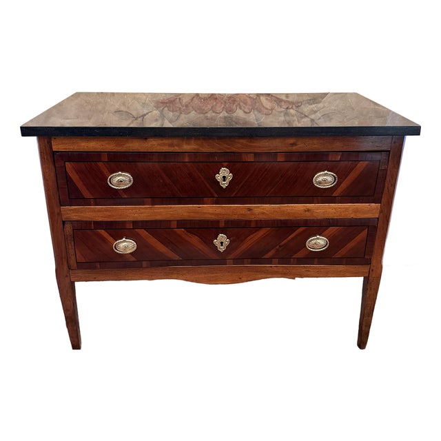 Italian Two Drawer Neck Classic 18th Century Commode For Sale