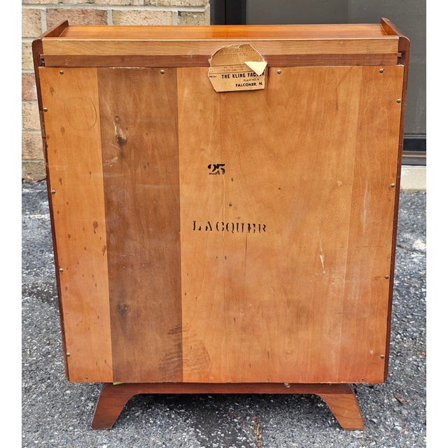 Kling Furniture Mid Century Solid Cherry Tiered Bedside Table Nightstand For Sale - Image 9 of 9