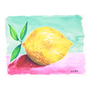 Lemon Still Life Abstract Painting by Cleo For Sale