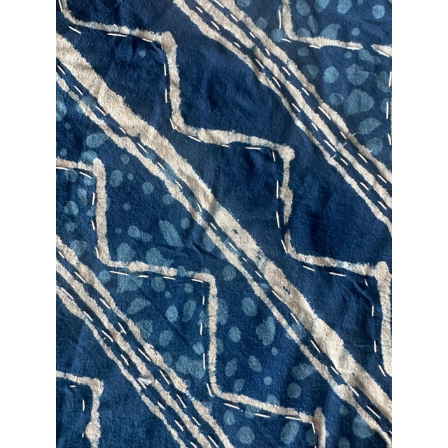 Vintage Quilted Indigo Blanket For Sale In Chicago - Image 6 of 7