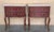 20th Century Pair of Spanish Raspberry Red Wooden Two drawers Nightstands For Sale - Image 16 of 18